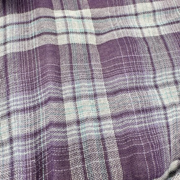 American Eagle Outfitters Boyfriend Shirt Womens S Purple Plaid Button LS - Picture 2 of 8